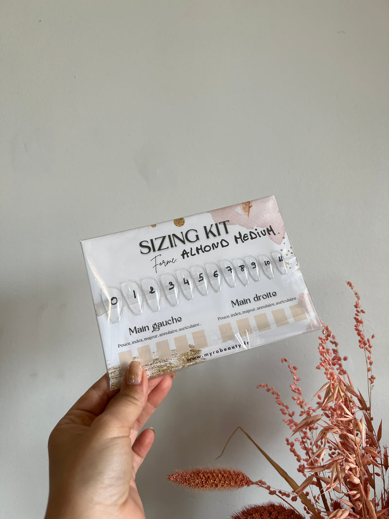 Sizing kit press on nails almond medium